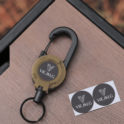 🔥 KÖP 1, FÅ 1 GRATIS 🎁 Multifunktionell 3-i-1 nyckelring ✨ Utdragbar snodd, karbinhake & smart förvaring för vardagen 🔑