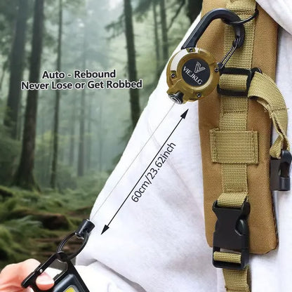 🔥 KÖP 1, FÅ 1 GRATIS 🎁 Multifunktionell 3-i-1 nyckelring ✨ Utdragbar snodd, karbinhake & smart förvaring för vardagen 🔑