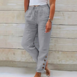 🔥 50% RABATT 👖 Dambyxor med dragsko i midjan & knappar vid anklarna ✨ Lätt, stilren & perfekt för avslappnad vardag 🌿