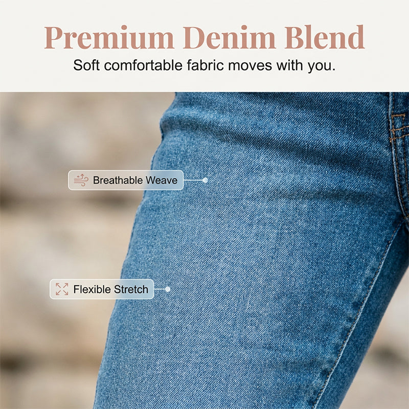🔥 50% RABATT 👖🌸 Stretch caprijeans med hög midja ✨ Smickrande passform, bekväma & perfekta för sommarens alla dagar ☀️
