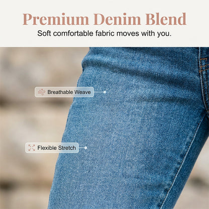 🔥 50% RABATT 👖🌸 Stretch caprijeans med hög midja ✨ Smickrande passform, bekväma & perfekta för sommarens alla dagar ☀️
