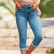 🔥 50% RABATT 👖🌸 Stretch caprijeans med hög midja ✨ Smickrande passform, bekväma & perfekta för sommarens alla dagar ☀️