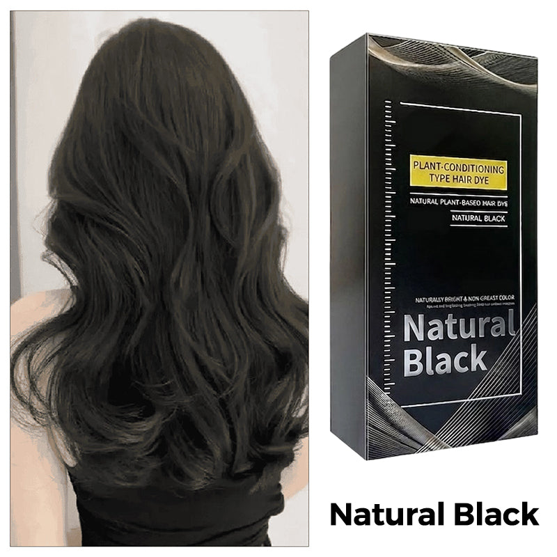 🌿 50% RABATT NU! 💇‍♀️ Skånsom plantebaserad hårfärg 🖤 Naturlig svart, enkel applicering med kam & fin grådekning – berikad med botaniska extrakt ✨