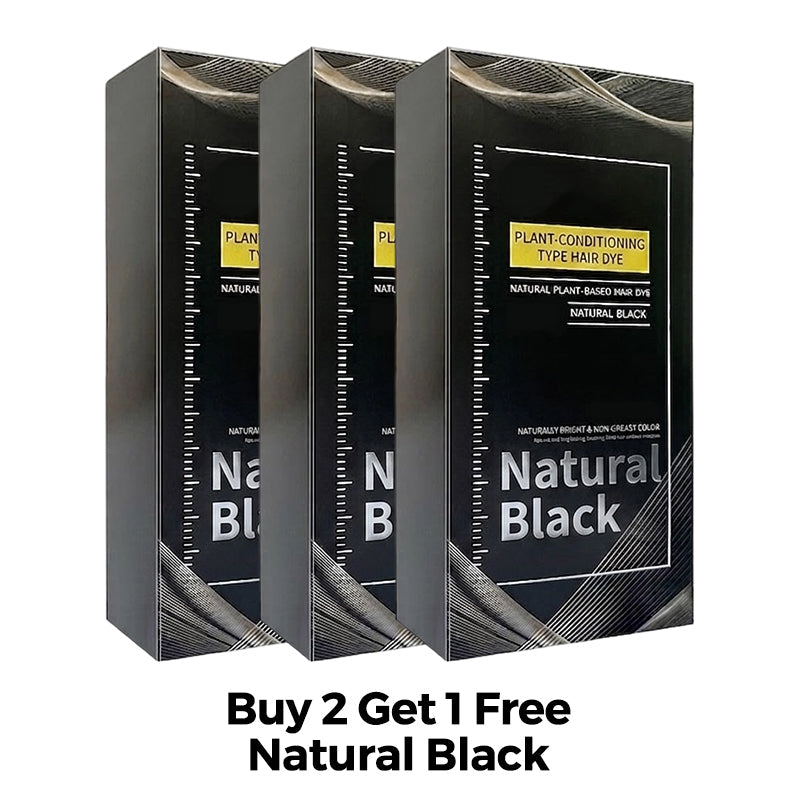 🌿 50% RABATT NU! 💇‍♀️ Skånsom plantebaserad hårfärg 🖤 Naturlig svart, enkel applicering med kam & fin grådekning – berikad med botaniska extrakt ✨