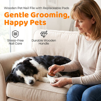 🔥 50% RABATT 🐾 Trä-nagelfil för husdjur ✨ Skonsam tassvård med utbytbara filytor – mindre stress för både dig och ditt husdjur 🏡