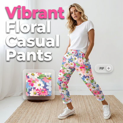 🔥 SOMMARDEAL – 50% RABATT 🌸 Damen byxor med floral design 🌿 Justerbar midja, bekväm passform & naturlig elegans ✨