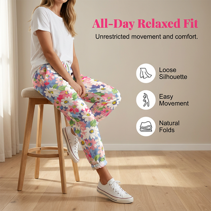 🔥 SOMMARDEAL – 50% RABATT 🌸 Damen byxor med floral design 🌿 Justerbar midja, bekväm passform & naturlig elegans ✨