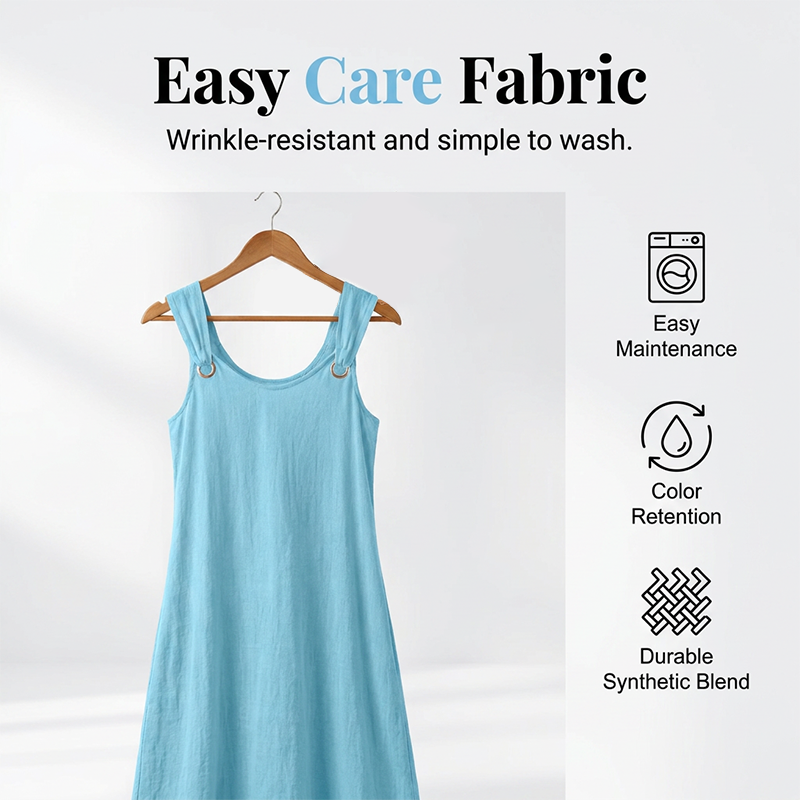 🔥 50% RABATT 👗 Ärmlös V-ringad klänning med metallringar ✨ Elegant, luftig & perfekt för sommarens alla tillfällen 🌿