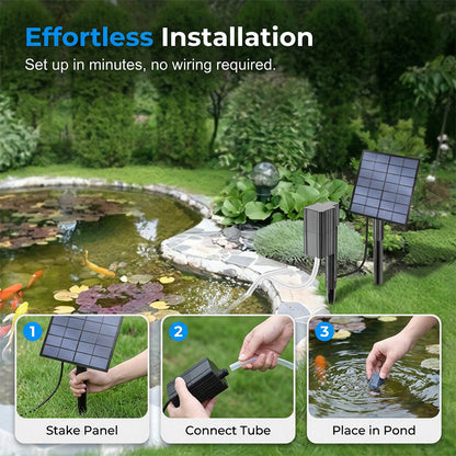 🔥 50% RABATT 🐟 Solcellsdriven dammluftare med inbyggd luftpump ☀️ Syresätt vattnet effektivt – utan elkostnader 🌿