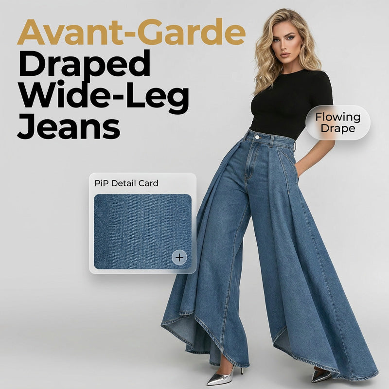 🔥 50% RABATT 👖✨ Avantgardistiska vida jeans med hög midja – modern design, smickrande passform & tidlös stil 💎