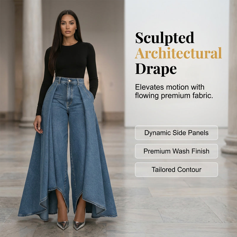 🔥 50% RABATT 👖✨ Avantgardistiska vida jeans med hög midja – modern design, smickrande passform & tidlös stil 💎