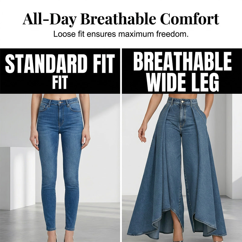 🔥 50% RABATT 👖✨ Avantgardistiska vida jeans med hög midja – modern design, smickrande passform & tidlös stil 💎