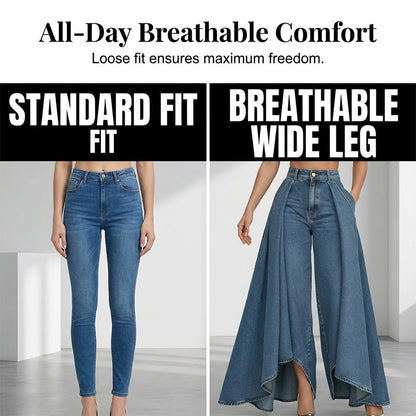 🔥 50% RABATT 👖✨ Avantgardistiska vida jeans med hög midja – modern design, smickrande passform & tidlös stil 💎