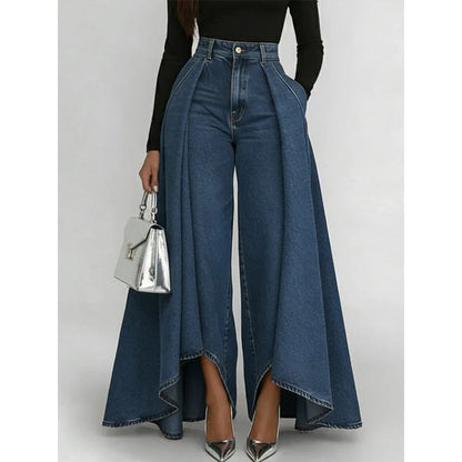 🔥 50% RABATT 👖✨ Avantgardistiska vida jeans med hög midja – modern design, smickrande passform & tidlös stil 💎