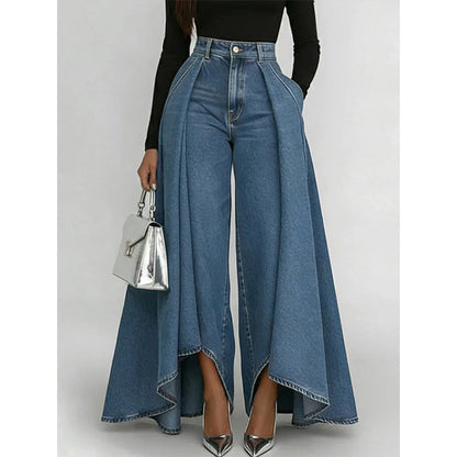 🔥 50% RABATT 👖✨ Avantgardistiska vida jeans med hög midja – modern design, smickrande passform & tidlös stil 💎