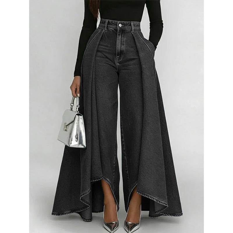 🔥 50% RABATT 👖✨ Avantgardistiska vida jeans med hög midja – modern design, smickrande passform & tidlös stil 💎