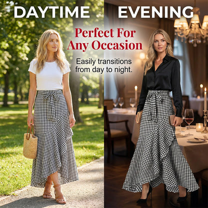 💥 50% RABATT 👗 Sommarfavorit maxikjol 🎀 Asymmetrisk skärning med volangdetaljer ✨ lätt, luftig & bekväm hela dagen 🌿