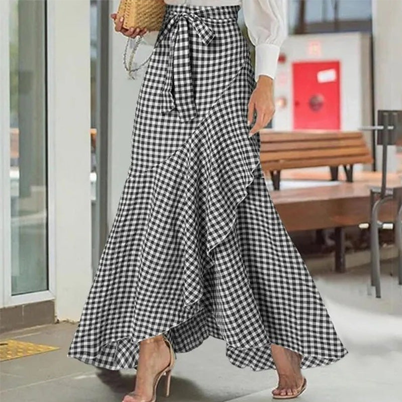 💥 50% RABATT 👗 Sommarfavorit maxikjol 🎀 Asymmetrisk skärning med volangdetaljer ✨ lätt, luftig & bekväm hela dagen 🌿