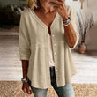💥50% RABATT！👕🌸 V-ringad spetsblus med knappar – på sommarens favorittopp✨