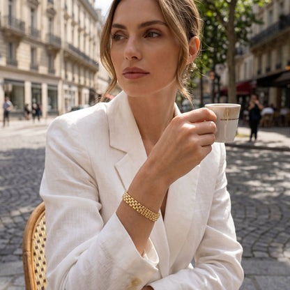 🔥 50% RABATT ⏰ Geometriskt länkararmband ✨ minimalistisk design, modern elegans & tidlös stil 🔷