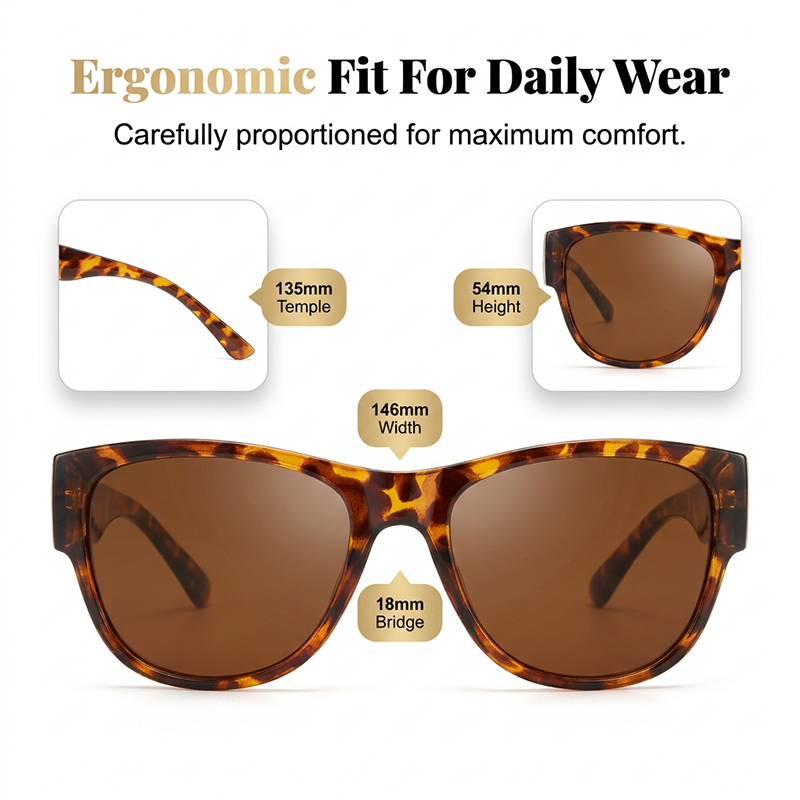 🔥 50% RABATT 🕶️ Stora solglasögon att bära över vanliga glasögon för kvinnor ☀️ Stilfullt skydd & perfekt komfort i solen ✨