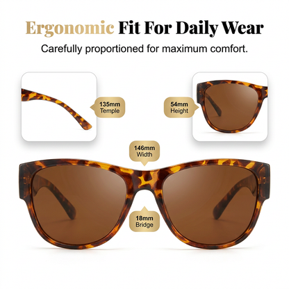 🔥 50% RABATT 🕶️ Stora solglasögon att bära över vanliga glasögon för kvinnor ☀️ Stilfullt skydd & perfekt komfort i solen ✨