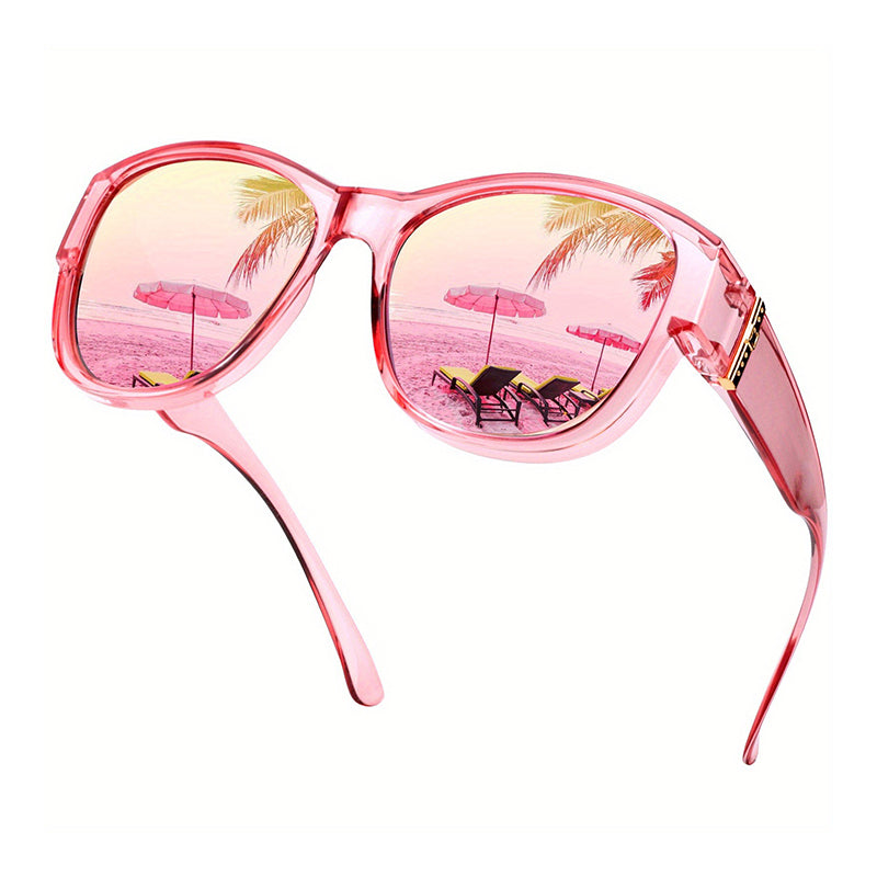 🔥 50% RABATT 🕶️ Stora solglasögon att bära över vanliga glasögon för kvinnor ☀️ Stilfullt skydd & perfekt komfort i solen ✨