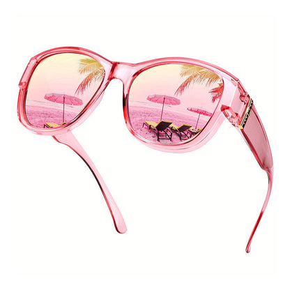 🔥 50% RABATT 🕶️ Stora solglasögon att bära över vanliga glasögon för kvinnor ☀️ Stilfullt skydd & perfekt komfort i solen ✨