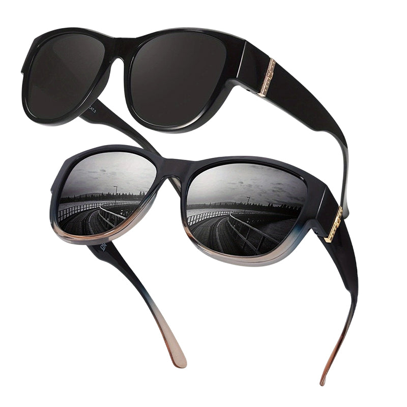 🔥 50% RABATT 🕶️ Stora solglasögon att bära över vanliga glasögon för kvinnor ☀️ Stilfullt skydd & perfekt komfort i solen ✨