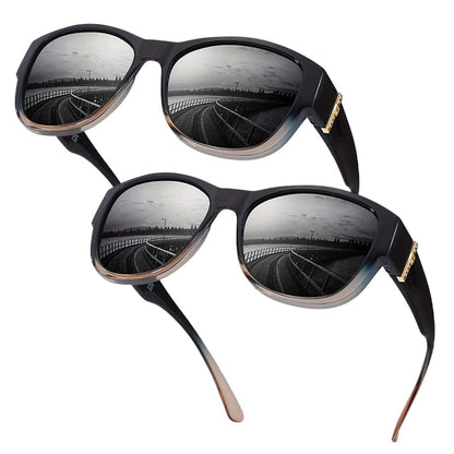 🔥 50% RABATT 🕶️ Stora solglasögon att bära över vanliga glasögon för kvinnor ☀️ Stilfullt skydd & perfekt komfort i solen ✨