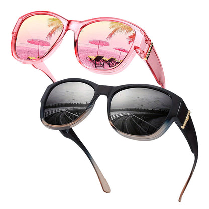 🔥 50% RABATT 🕶️ Stora solglasögon att bära över vanliga glasögon för kvinnor ☀️ Stilfullt skydd & perfekt komfort i solen ✨