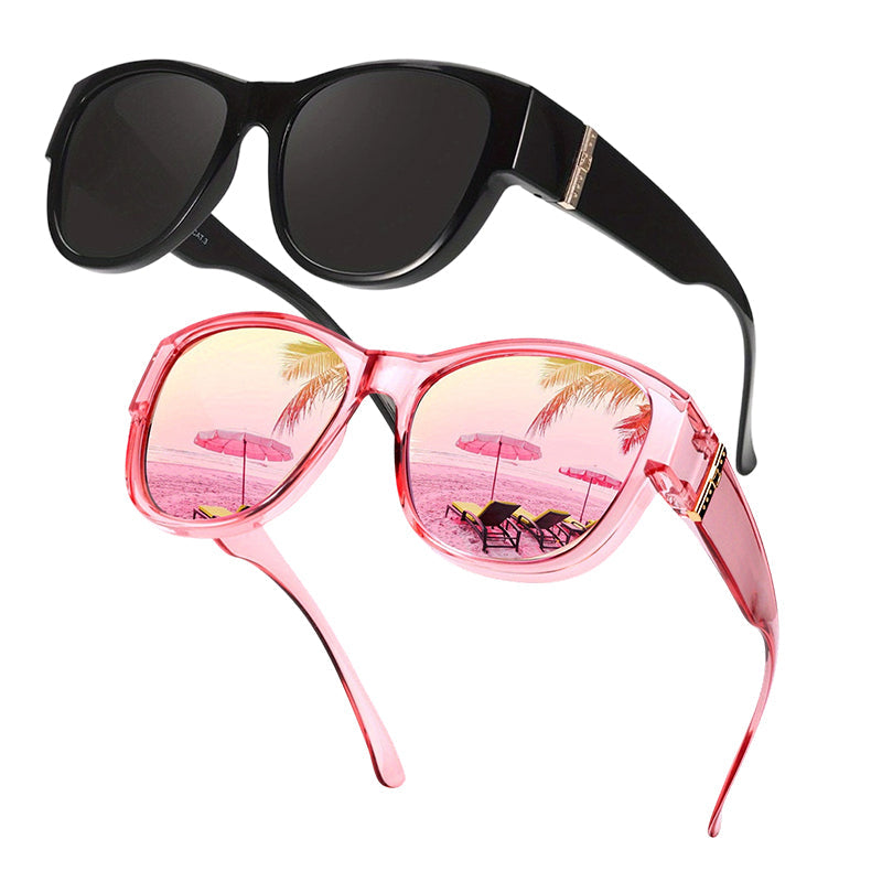 🔥 50% RABATT 🕶️ Stora solglasögon att bära över vanliga glasögon för kvinnor ☀️ Stilfullt skydd & perfekt komfort i solen ✨