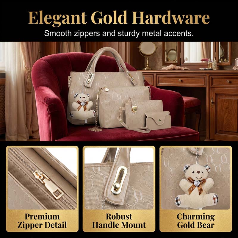 💥 50% RABATT 👜 4-delat premiumset ✨ Få stil, funktion och flexibilitet i ett och samma väskpaket 🌟