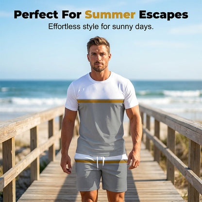 🔥 50% RABATT 🧢 Trendigt sommarset i färgblock för män 🎉 Lätt, stilrent & perfekt för varma dagar ☀️