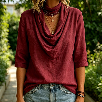 🔥 BÄSTSÄLJARE – 50% RABATT 👕✨ Avslappnad skjorta i veckad design 🌸 Luftig, mjuk & enkel att matcha till alla outfits 🌿