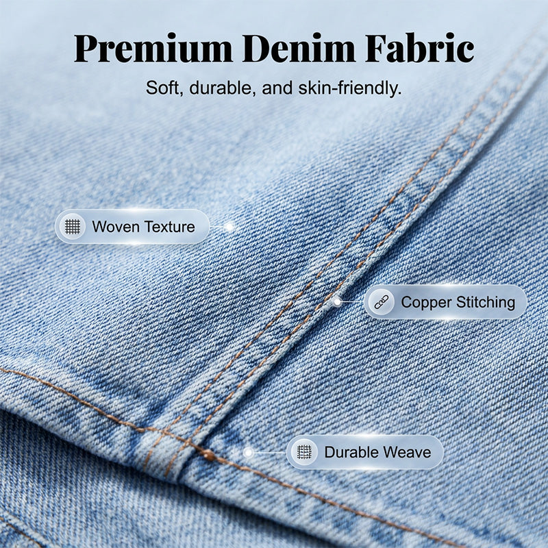 🔥 50% RABATT 👗 Jeanskjol med hög midja & elegant slits framtill ✨ Smickrande passform, tidlös design & perfekt för sommaren ☀️