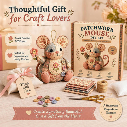 🔥 50% RABATT 🧵🐭 Vintage lapptäcksmus DIY-kit ✨ Allt inkluderat – skapa charmiga handgjorda möss enkelt, perfekt för nybörjare 🌿