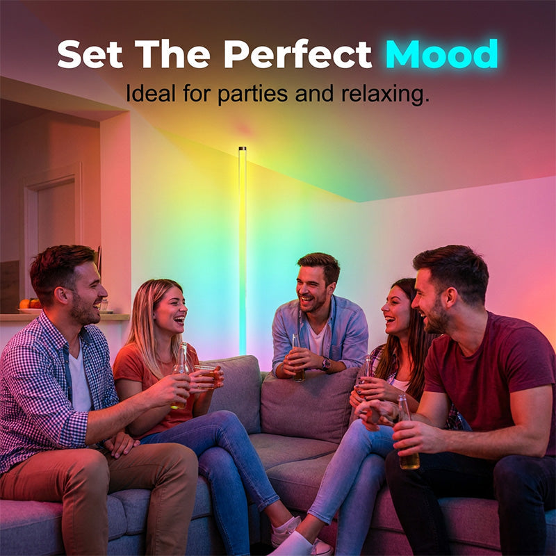 💥 50% RABATT 🌈 RGB Corner Floor Lamp 💡 Justerbart ljus, modern stil & perfekt för vardagsrum, sovrum eller spelhörna ✨