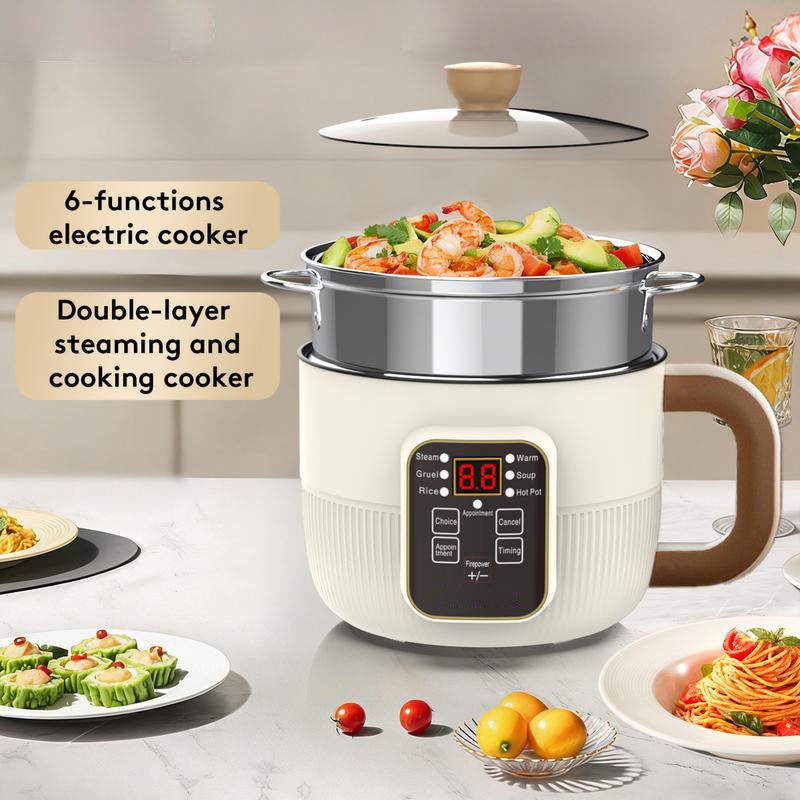 🍲 Multifunktionell smart elektrisk gryta – 6 förinställda lägen, fördröjd timer, ångkokare 🍜En smart kökshjälpreda