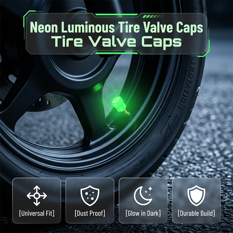 🔥 50% RABATT ⏰ Universella självlysande ventillock till däck 🚗✨ För bättre synlighet, säkerhet & cool stil på vägen 🌙