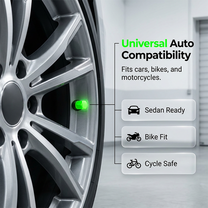 🔥 50% RABATT ⏰ Universella självlysande ventillock till däck 🚗✨ För bättre synlighet, säkerhet & cool stil på vägen 🌙