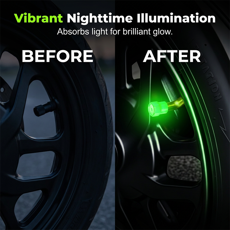 🔥 50% RABATT ⏰ Universella självlysande ventillock till däck 🚗✨ För bättre synlighet, säkerhet & cool stil på vägen 🌙