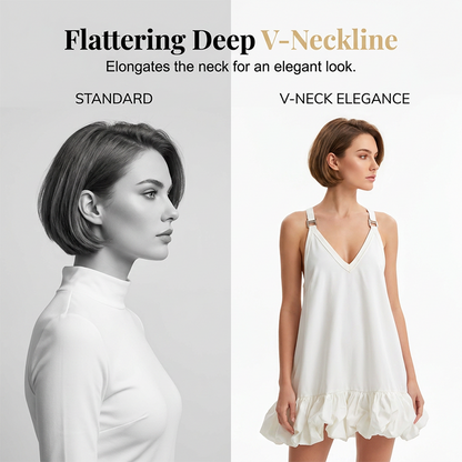 🔥 50% RABATT NU! 👗 Kvinnors V-ringad klänning med bubbelruffle 🌸 Lätt, luftig & perfekt för sommarens varma dagar ✨