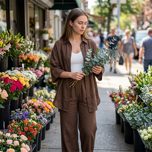 🔥 50% RABATT 👗 Casual 2-delat set för kvinnor – bekvämt, luftigt & stilrent ✨ Perfekt för vardag, hem eller utekvällar 🌿