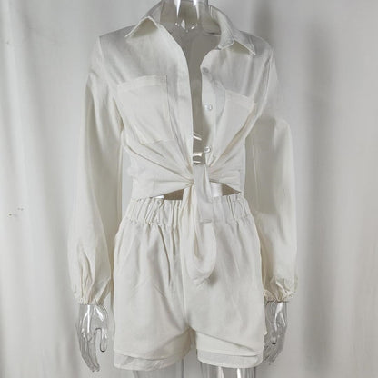 🔥 50% RABATT ☀️ 2-delat sommerset för kvinnor 👚🩳 Lätt skjorta + shorts – luftig, stilren & perfekt för varma dagar 🌿✨
