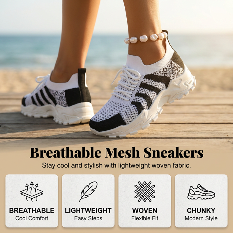 💥 50% RABATT 👟 Plattformssneakers med andningsbart mesh ✨ mjuka steg, bra stöd & perfekt för vardag och promenader 🚶‍♀️