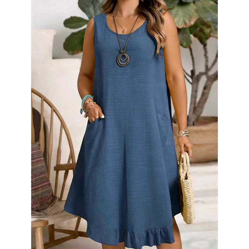 💥 50% RABATT 👗 Volangklänning för kvinnor 🌸 luftig, stilren & perfekt för strand, stad & semester 🌿