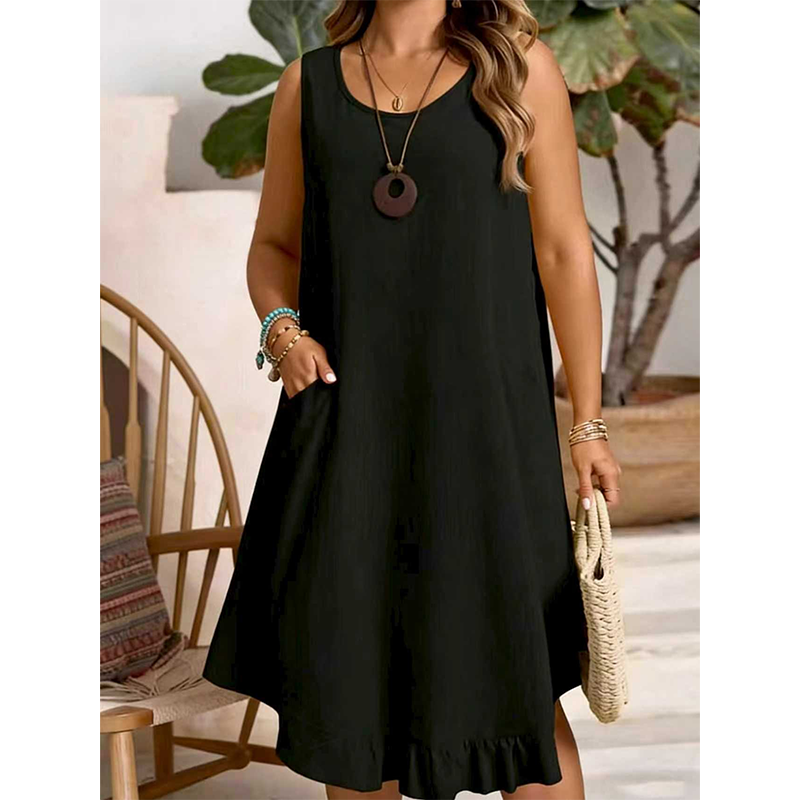 💥 50% RABATT 👗 Volangklänning för kvinnor 🌸 luftig, stilren & perfekt för strand, stad & semester 🌿