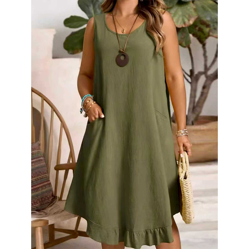 💥 50% RABATT 👗 Volangklänning för kvinnor 🌸 luftig, stilren & perfekt för strand, stad & semester 🌿