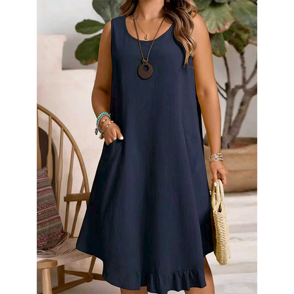 💥 50% RABATT 👗 Volangklänning för kvinnor 🌸 luftig, stilren & perfekt för strand, stad & semester 🌿